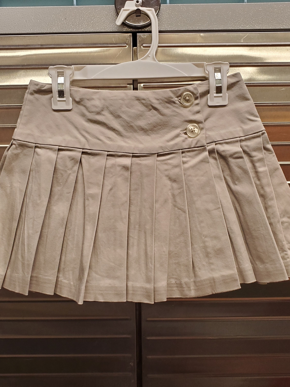 School Uniform Ralph Lauren Pleated Mini Skirt in Khaki